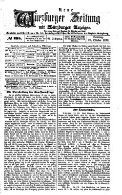 Neue Würzburger Zeitung Sonntag 27. Oktober 1872