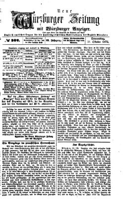 Neue Würzburger Zeitung Donnerstag 31. Oktober 1872