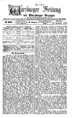 Neue Würzburger Zeitung Samstag 16. November 1872