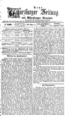 Neue Würzburger Zeitung Samstag 14. Dezember 1872