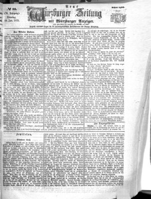 Neue Würzburger Zeitung Dienstag 14. Januar 1873