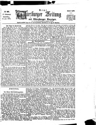 Neue Würzburger Zeitung Donnerstag 16. Januar 1873