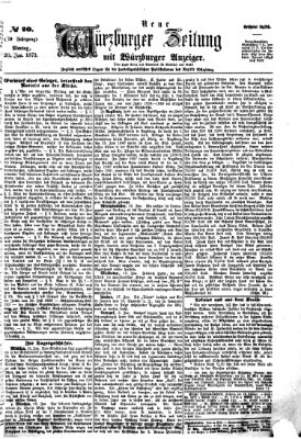 Neue Würzburger Zeitung Montag 20. Januar 1873