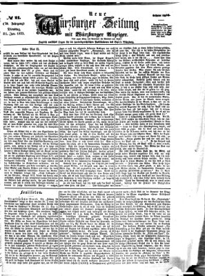 Neue Würzburger Zeitung Dienstag 21. Januar 1873