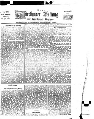 Neue Würzburger Zeitung Mittwoch 22. Januar 1873