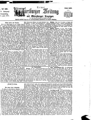 Neue Würzburger Zeitung Donnerstag 30. Januar 1873