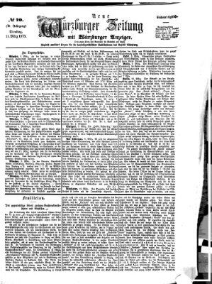 Neue Würzburger Zeitung Dienstag 11. März 1873