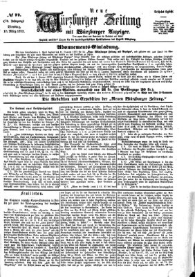 Neue Würzburger Zeitung Dienstag 18. März 1873