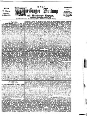 Neue Würzburger Zeitung Donnerstag 20. März 1873