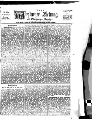 Neue Würzburger Zeitung Sonntag 23. März 1873