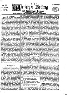 Neue Würzburger Zeitung Dienstag 1. April 1873