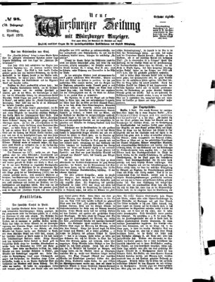 Neue Würzburger Zeitung Dienstag 8. April 1873