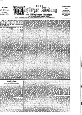 Neue Würzburger Zeitung Dienstag 29. April 1873