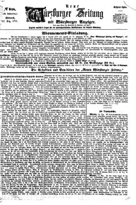 Neue Würzburger Zeitung Mittwoch 17. Dezember 1873