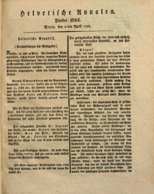 Der Helvetische Zuhörer Samstag 21. April 1798