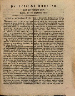 Der Helvetische Zuhörer Mittwoch 1. August 1798