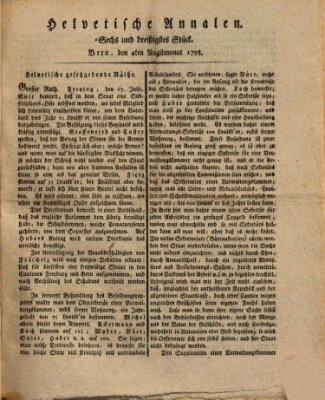 Der Helvetische Zuhörer Samstag 4. August 1798