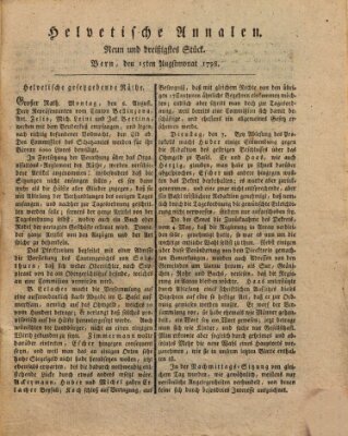 Der Helvetische Zuhörer Mittwoch 15. August 1798