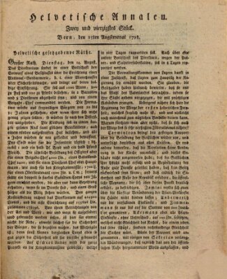 Der Helvetische Zuhörer Samstag 25. August 1798