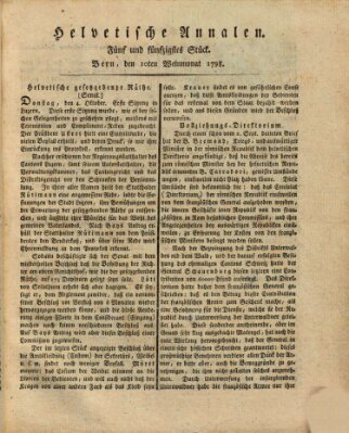 Der Helvetische Zuhörer Mittwoch 10. Oktober 1798