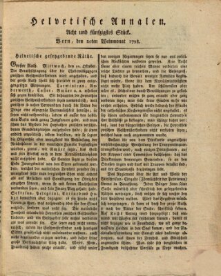 Der Helvetische Zuhörer Samstag 20. Oktober 1798