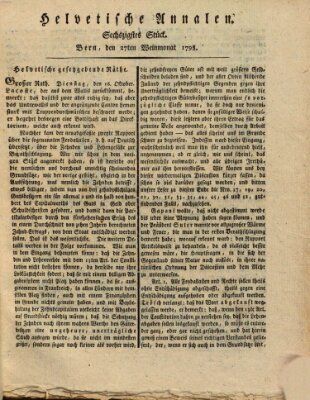 Der Helvetische Zuhörer Samstag 27. Oktober 1798