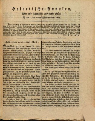 Der Helvetische Zuhörer Samstag 10. November 1798