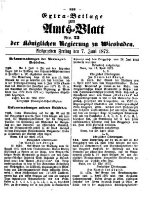 Amtsblatt der Regierung in Wiesbaden (Herzoglich-nassauisches allgemeines Intelligenzblatt) Freitag 7. Juni 1872