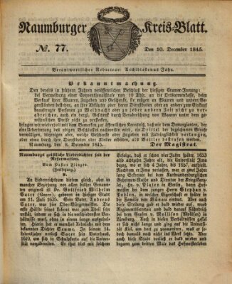 Naumburger Kreisblatt für Stadt und Kreis Naumburg Mittwoch 10. Dezember 1845