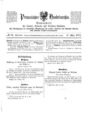 Preußisches Handels-Archiv Freitag 17. März 1871