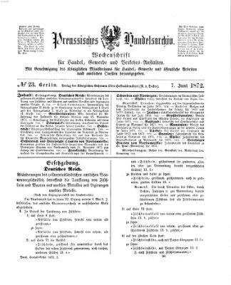 Preußisches Handels-Archiv Freitag 7. Juni 1872