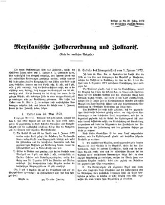 Preußisches Handels-Archiv Freitag 20. September 1872