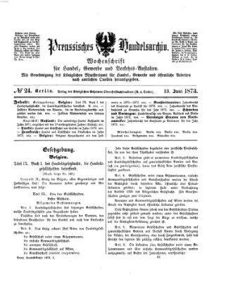 Preußisches Handels-Archiv Dienstag 13. Mai 1873