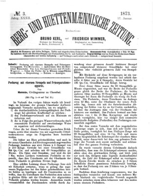 Berg- und hüttenmännische Zeitung Freitag 17. Januar 1873