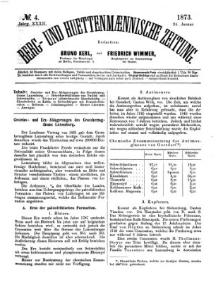 Berg- und hüttenmännische Zeitung Freitag 24. Januar 1873