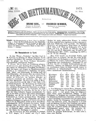 Berg- und hüttenmännische Zeitung Freitag 14. März 1873