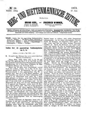 Berg- und hüttenmännische Zeitung Freitag 27. Juni 1873