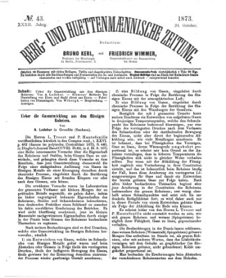 Berg- und hüttenmännische Zeitung Freitag 24. Oktober 1873