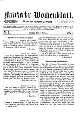 Militär-Wochenblatt Freitag 6. Januar 1871