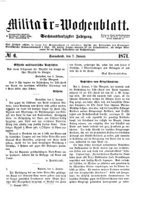 Militär-Wochenblatt Samstag 7. Januar 1871