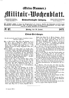 Militär-Wochenblatt Montag 30. Januar 1871