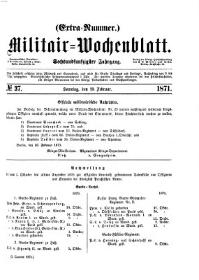 Militär-Wochenblatt Sonntag 19. Februar 1871