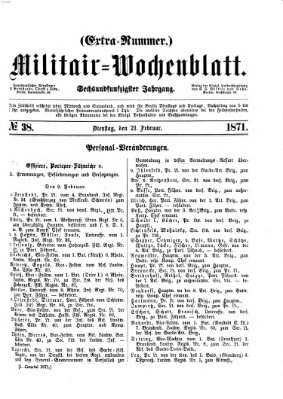 Militär-Wochenblatt Dienstag 21. Februar 1871