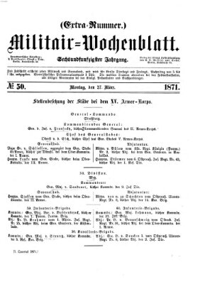 Militär-Wochenblatt Montag 27. März 1871