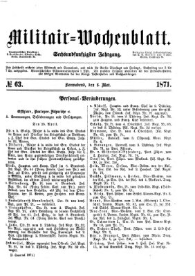 Militär-Wochenblatt Samstag 6. Mai 1871