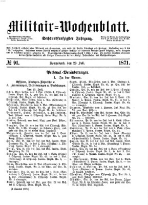 Militär-Wochenblatt Samstag 29. Juli 1871