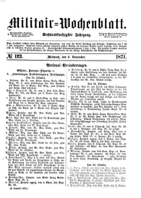 Militär-Wochenblatt Mittwoch 8. November 1871