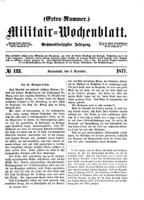 Militär-Wochenblatt Samstag 9. Dezember 1871