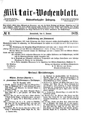 Militär-Wochenblatt Samstag 4. Januar 1873