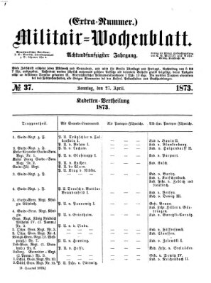 Militär-Wochenblatt Sonntag 27. April 1873